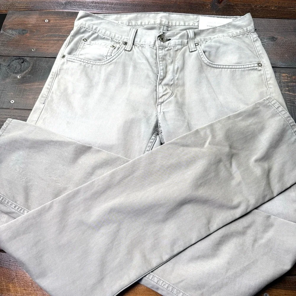 Rag & Bone Men's 33 Distressed Grey Standard Issue Button Fly Fit 2‎ Slim Tag 31